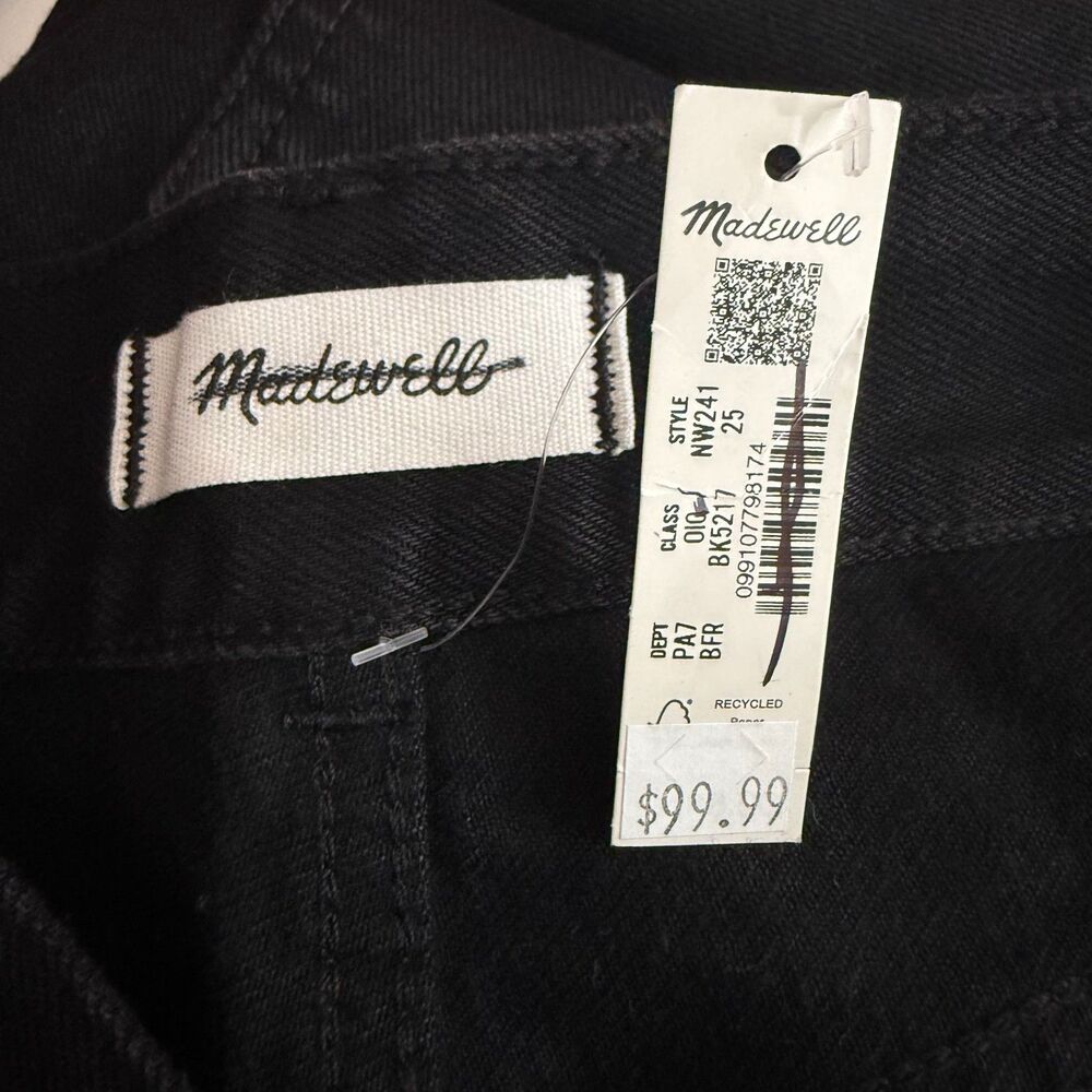MADEWELL The Balloon Jean 25 Black Barrel-Leg Rigid Denim Relaxed NWT B98 - Picture 4 of 5